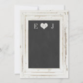 White Rustic Frame Chalk Wedding Invitation (Back)