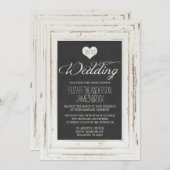 White Rustic Frame Chalk Wedding Invitation (Front/Back)