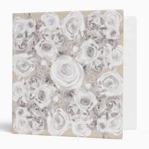 White Rustic Winter Roses Shabby Chic Wedding Binder
