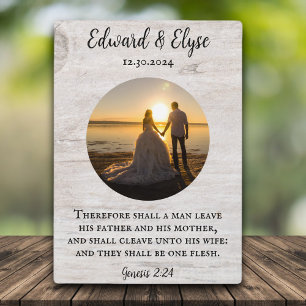White Rustic Wood Wedding Anniversary Custom Photo Plaque