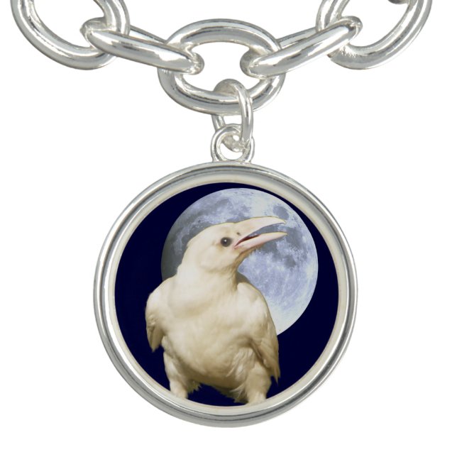 White Sacred Raven & Moon Jewellery Design Bracelet (Design)