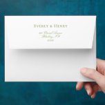 White Sage & Blue Stripes Wedding Return Address Envelope<br><div class="desc">Elegant sage green wedding envelope inner design featuring refined serif typography and a soft neutral palette. Perfect for garden weddings, outdoor celebrations, and classic minimalist stationery styles. Fully customizable — personalize names and address to match your invitation details. This design coordinates seamlessly with matching invitations, RSVP cards, menus, and wedding...</div>