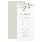 White Sage Blush Elegant Floral Wedding Menu