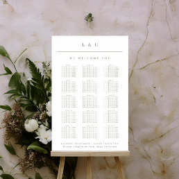 White Sage Classic Monogram Wedding Seating Chart