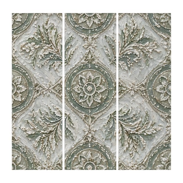 White Sage Energetic Cleansing Pattern Triptych (Front)