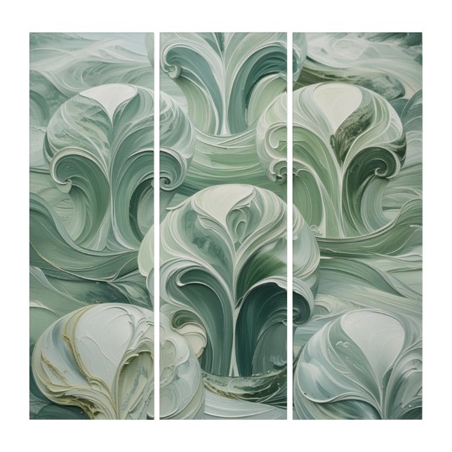 White Sage Essence — January Original Oil Pattern Triptych (Front)