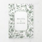 White Sage Green Chinoiserie Crest QR Code Wedding