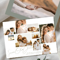 White Sage Green Collage Multi Photo Wedding