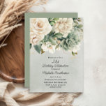 White Sage Green Floral Gold 21st Birthday Invitation<br><div class="desc">Celebrate the beginning of adulthood with timeless elegance. This soft sage and cream floral invitation sets a graceful tone for a sophisticated 21st birthday party. With delicate watercolor roses and gold accents,  it's the perfect way to gather friends and family for a memorable milestone.</div>
