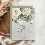 White Sage Green Floral Gold 30th Birthday Invitation<br><div class="desc">Turning 30 never looked so graceful. This floral birthday invitation features a romantic blend of cream roses,  eucalyptus leaves,  and soft gold splashes,  making it perfect for an intimate or upscale celebration. A fresh and feminine design for entering a new decade in style.</div>