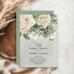 White Sage Green Floral Gold 70th Birthday Invitation<br><div class="desc">Celebrate a life beautifully lived with this elegant 70th birthday invitation. Creamy blooms,  fresh greenery,  and hints of gold make this design perfect for honoring a cherished loved one with grace and style.</div>