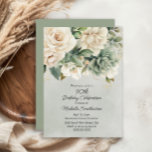 White Sage Green Floral Gold 90th Birthday Invitation<br><div class="desc">Elegant white and sage green watercolor floral 90th birthday invitation. Contact me for assistance with your customization or to request matching products.</div>
