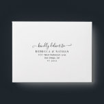 White & Sage Green Return Address Wedding RSVP Envelope<br><div class="desc">Designed to coordinate with our Romantic Script wedding collection, this customizable RSVP envelope with pre-printed return address, features a white envelope with black text and botanical line art pattern set on a sage green background on the inside. To make advanced changes, please select "Click to customize further" option under Personalize...</div>