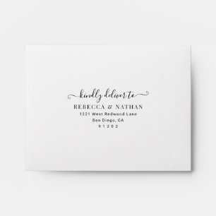 White & Sage Green Return Address Wedding RSVP Envelope