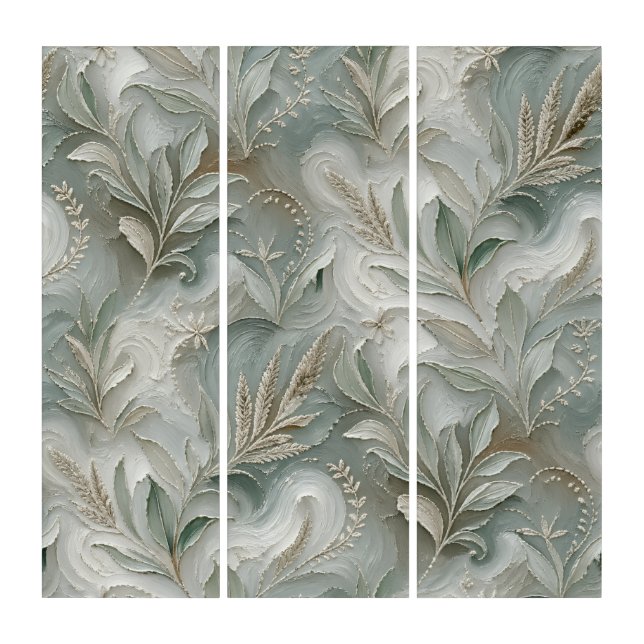 White Sage — Seamless Renewal Textile Field Triptych (Front)