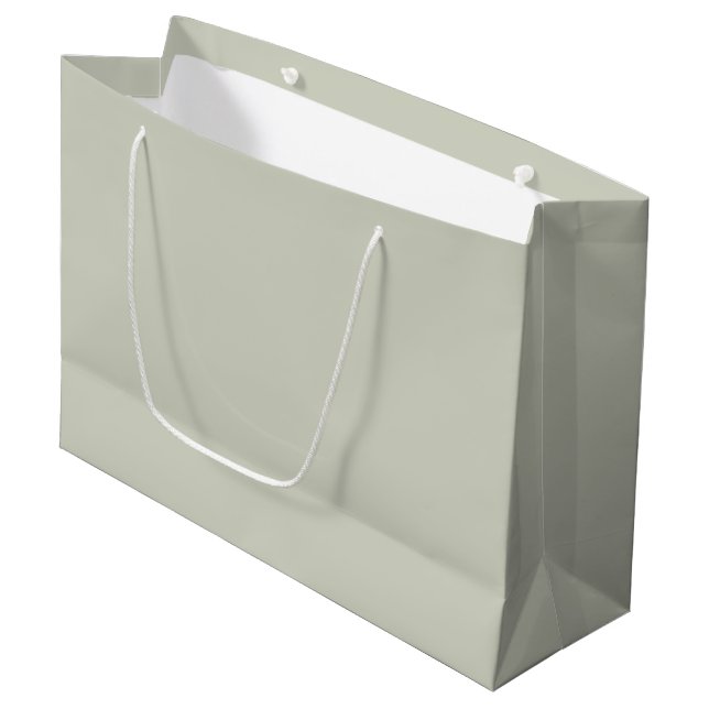 White Sage Solid Color Large Gift Bag (Front Angled)