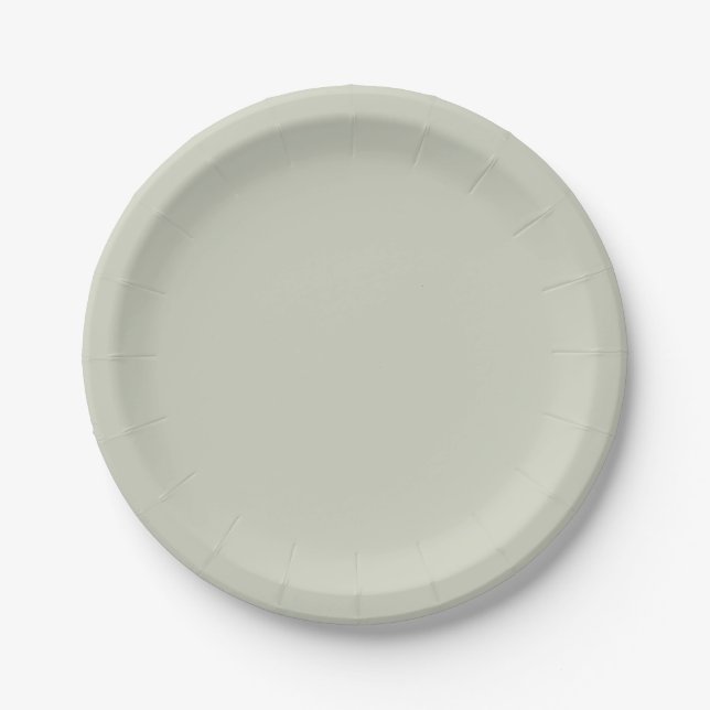 White Sage Solid Color Paper Plates (Front)
