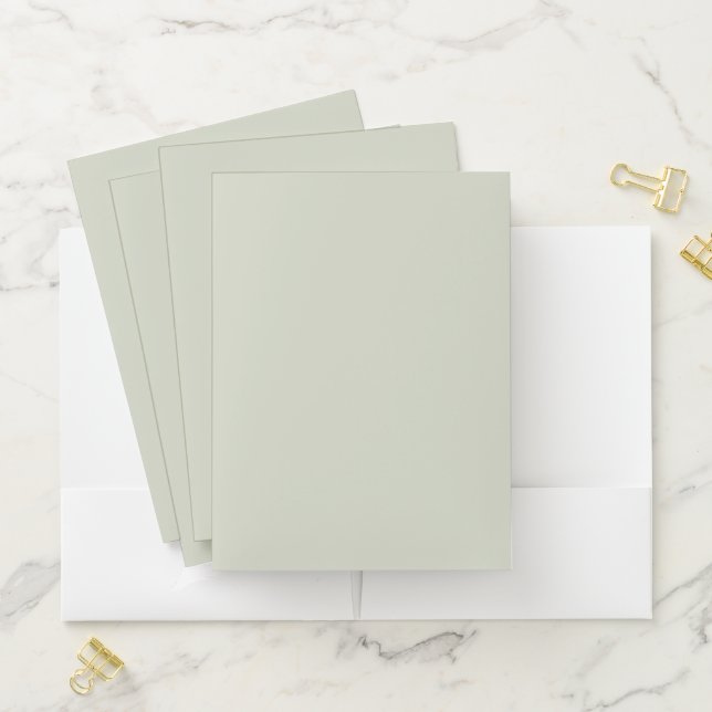 White Sage Solid Color Pocket Folder (In Situ)