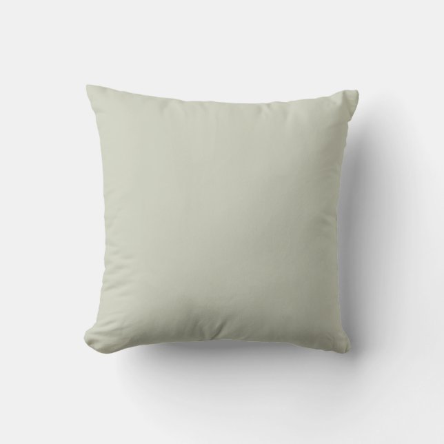 White Sage Solid Color Throw Pillow (Front)