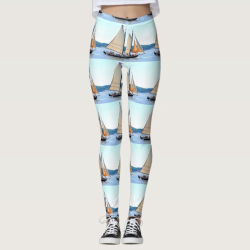 white sail maine schooner leggings