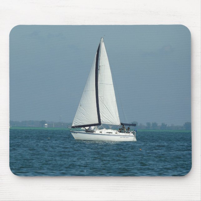 White sailboat mousepad (Front)