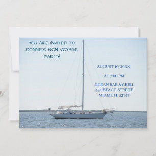 White Sailboat &Ocean Retirement Boat Invitation