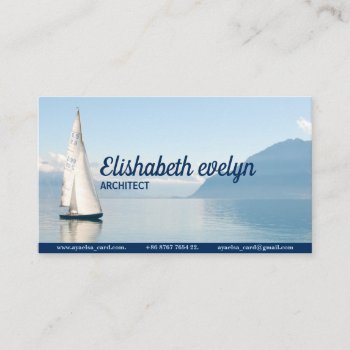 White Sailboat On Water Business Card by ayaelsa_card at Zazzle