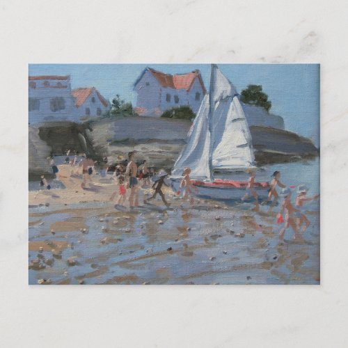 White sailboat Palais sur Mer France Postcard
