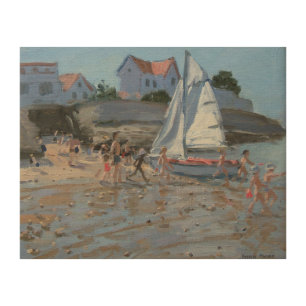 White sailboat Palais sur Mer France Wood Wall Decor