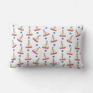 White Sailboat Pillow