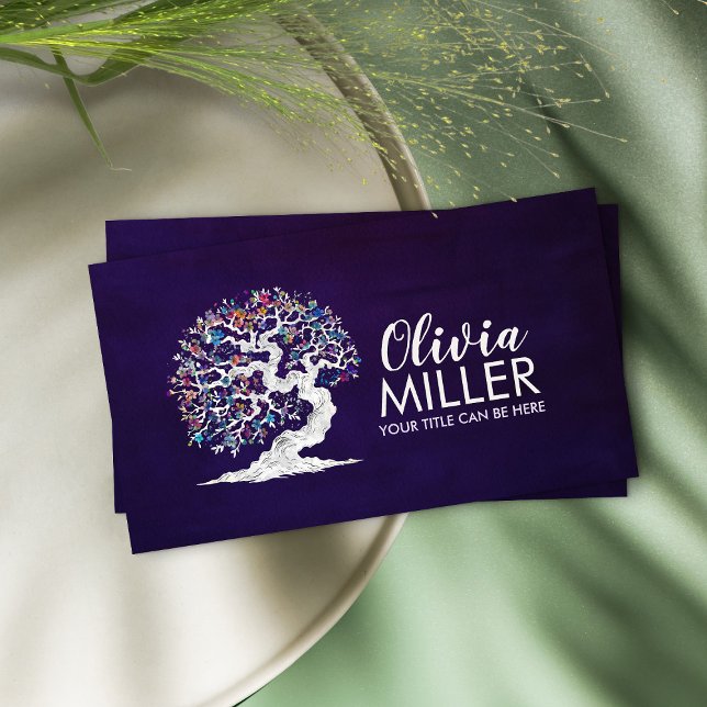 White Sakura Tree - Colorful Blossom Business Card (Creator Uploaded)