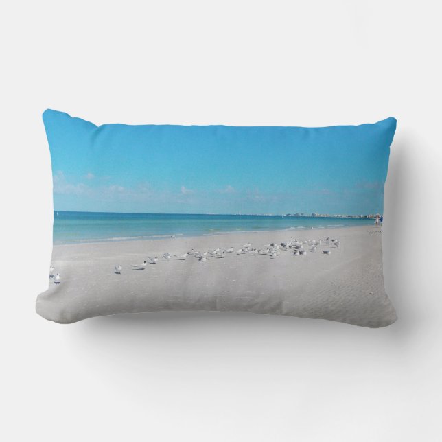 White Sand Beach Lumbar Pillow (Front)