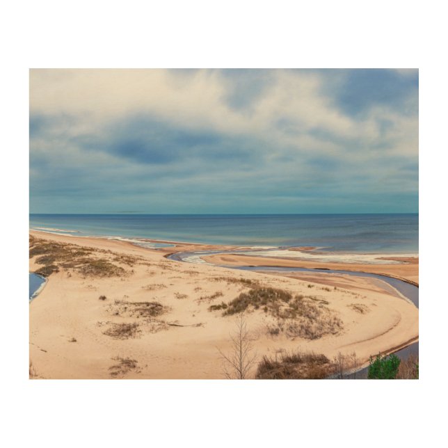 White sand beach near Baltic sea in Latvia Wood Wall Art (Front)