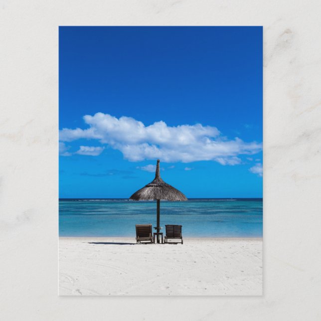 White sand beach of Flic en Flac Mauritius overloo Postcard (Front)