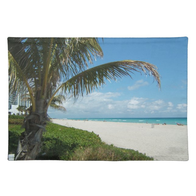 White Sand Beach w/Palm Placemat (Front)
