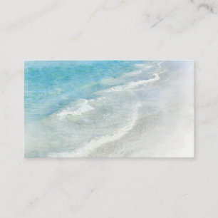 White Sand Beach Watercolor - Teal Aqua Turquoise Business Card
