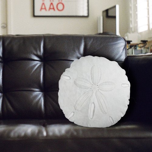 White Sand Dollar Round Throw Pillow