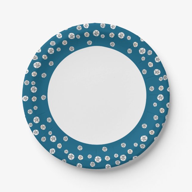 White Sand Dollars Paper Plates (Front)