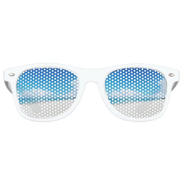 White Sand Tropical Beach Retro Sunglasses (Front)