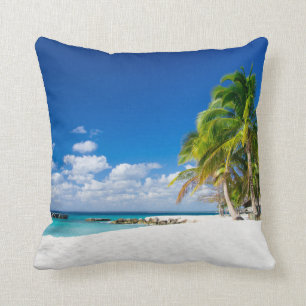 White sand. Turquoise water. Memories Throw Pillow