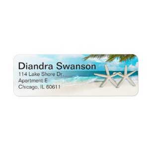 White Sands Beach Starfish Couple Label