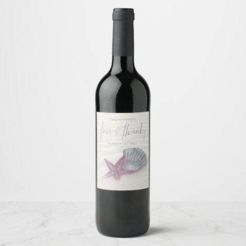 White Sands Love  Thanks PlumSteel Blue ID605 Wine Label