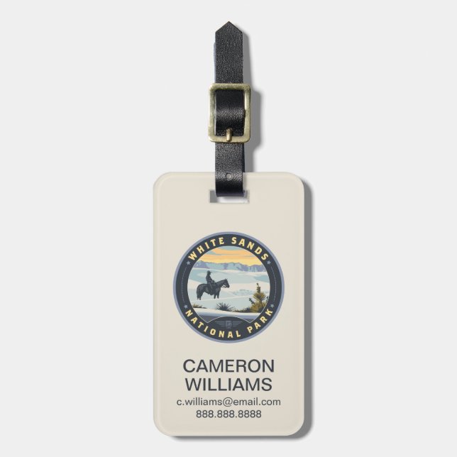 White Sands National Park Luggage Tag (Front Vertical)
