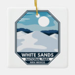 White Sands National Park Minimal Retro Emblem Ceramic Ornament<br><div class="desc">White Sands vector artwork design. The park is located in the state of New Mexico and completely surrounded by the White Sands Missile Range.</div>