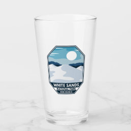 White Sands National Park Minimal Retro Emblem Glass