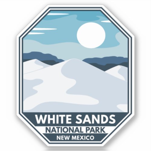 White Sands National Park Minimal Retro Emblem Sticker