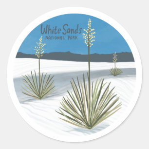 White Sands National Park New Mexico Gypsum Yucca Classic Round Sticker