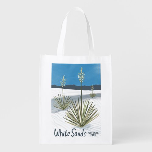 White Sands National Park New Mexico Gypsum Yucca Grocery Bag