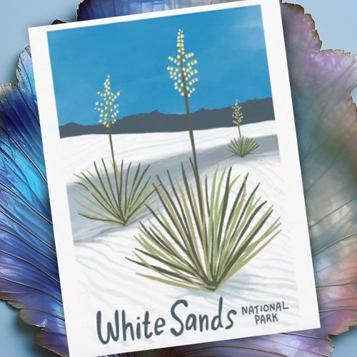 White Sands National Park New Mexico Gypsum Yucca Postcard