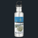 White Sands National Park New Mexico Gypsum Yucca Stainless Steel Water Bottle<br><div class="desc">Check out this awesome colored pencil illustration of beautiful White Sands National Park and get ready to explore these white gypsum dunes! Check out my shop for more designs too! Collect all the parks, I'm creating new ones all the time. Check out my shop for more hiking, camping, vanlife, birds...</div>